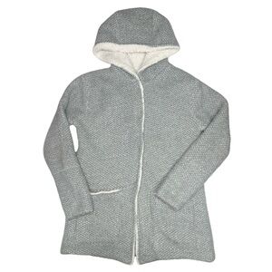 Zara Girls Knitwear Outerwear Sherpa-Lined Sweater Jacket